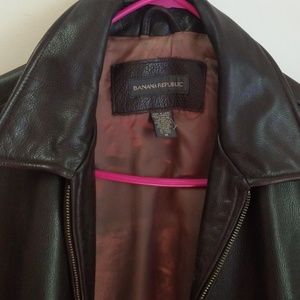 Banana Republic Men's Brown Leather Biker Moto